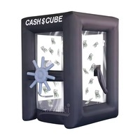 Tente gonflable commerciale en forme de cube pour attraper l'argent, avec ventilateur intégré, étanche et durable, pour la promotion d'événements