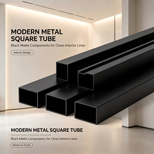 Panneau mural en aluminium moderne, revêtement en tube carré, design contemporain - Product Image 4
