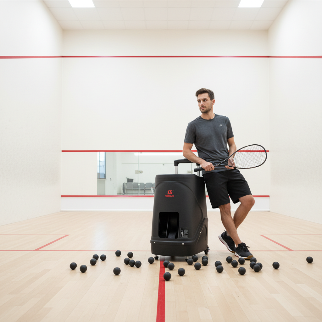 SIBOASI S336A Professionelle Squash-Ballwurfmaschine mit APP-Fernbedienung, ABS-Material, 80-Ball-Kapazität - Direkt vom Hersteller****^^^^ https://www.siboasi.com