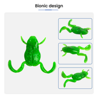 Leurre souple en silicone 35mm 43mm, 6 couleurs, imitation grenouille, flottant et nageant, pour la pêche à la carpe en eau douce, OEM DW38