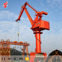 Grue portique pivotante de 40, 50, 60, 80 tonnes, hauteur de levage de 30 m sous le crochet, rayon d'action de 9,5-30 m, flèche à 4 sections pour le port et la manutention de marchandises en vrac