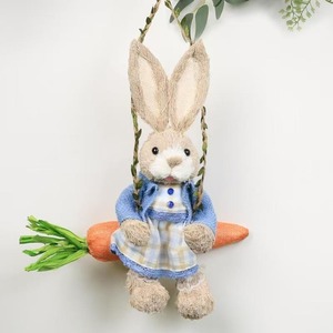 Lapin de paille artificielle fait à la main pour la décoration de la maison et du jardin de mariage Noël Graduation-Élégant ornements de Pâques Idées cadeaux - Product Image 2
