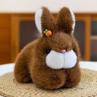 Poupée en peluche brodée anti-stress créative mignon grand lapin blanc jouet conception de carotte heureuse