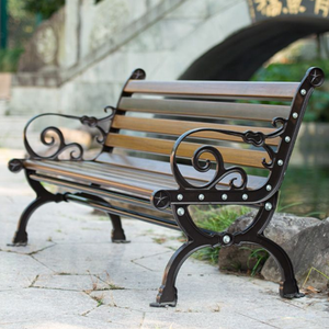 Chaises d'extérieur en bois plastique imperméables, bancs <span class=keywords><strong>de</strong></span> patio en aluminium coulé <span class=keywords><strong>de</strong></span> haute qualité et durables, meubles <span class=keywords><strong>de</strong></span> salon d'extérieur bon marché pour le parc - Product Image 2