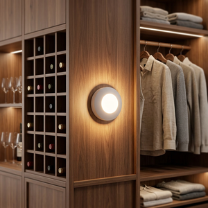 RGB LED Puck <b>Light</b>, Battery‑Powered <b>Wireless</b> Cabinet <b>Light</b> with Remote, Dimmable Color Changing for Wine Cabinet, Wardrobe, Clos - Product Image 2