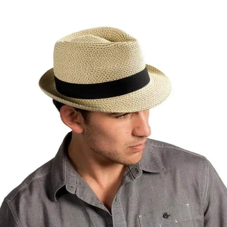 للجنسين الصيف السفر قبعة بنما طوي السفر حزمة واسعة حافة القش قبعة
