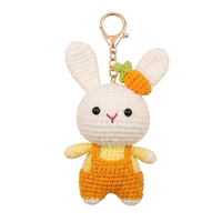 Porte-clés animal en crochet fait main, amigurumi en forme de boule (lapin, singe, ours), breloque de sac pour cadeau