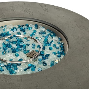 Modern <strong>Round</strong> Outdoor Metal Propane Gas <strong>Fire</strong> Bowl <strong>Table</strong> for Indoor/Outdoor Patio Yard and Garden Use - Product Image 5