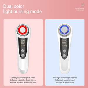 Appareil de beauté électrique portatif pour usage domestique, lumière rouge et bleue, compresse chaude, microcourant EMS, outil facial multifonctionnel, soin de la peau ABS - Product Image 5