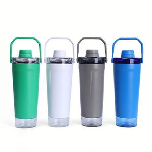 Cross-border Fashion Portable <b>Shaker</b> Cup Reusable Metal <b>Bottle</b> 316L Stainless Steel Vacuum Thermos 6-12 Hours Large Capacity - Product Image 1