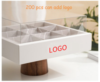Boîte à dessert personnalisée IMEE, style français, 9 compartiments, couvercle transparent, carrée, pour le thé de l'après-midi, idéale pour les fêtes et les pique-niques