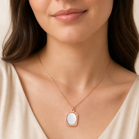 Zhongzhe Miroir Personnalisé Pendentif Collier En Acier Inoxydable Miroir Cadre Géométrique DIY Laser Lettrage Pendentif Collier Bijoux
