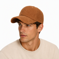 Gorra de Béisbol Deportiva de Pana de 6 Paneles con Bordado Personalizado al por Mayor, Gorras de Papá de Alta Calidad Sin Estructura, Gorra de Béisbol Unisex, Gorra de Papá