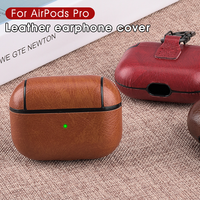 Étui en cuir PU pour Airpods Pro Housse de protection de luxe Étui pour écouteurs Boucle pour Air Pods Pro 3 Écouteurs Fundas