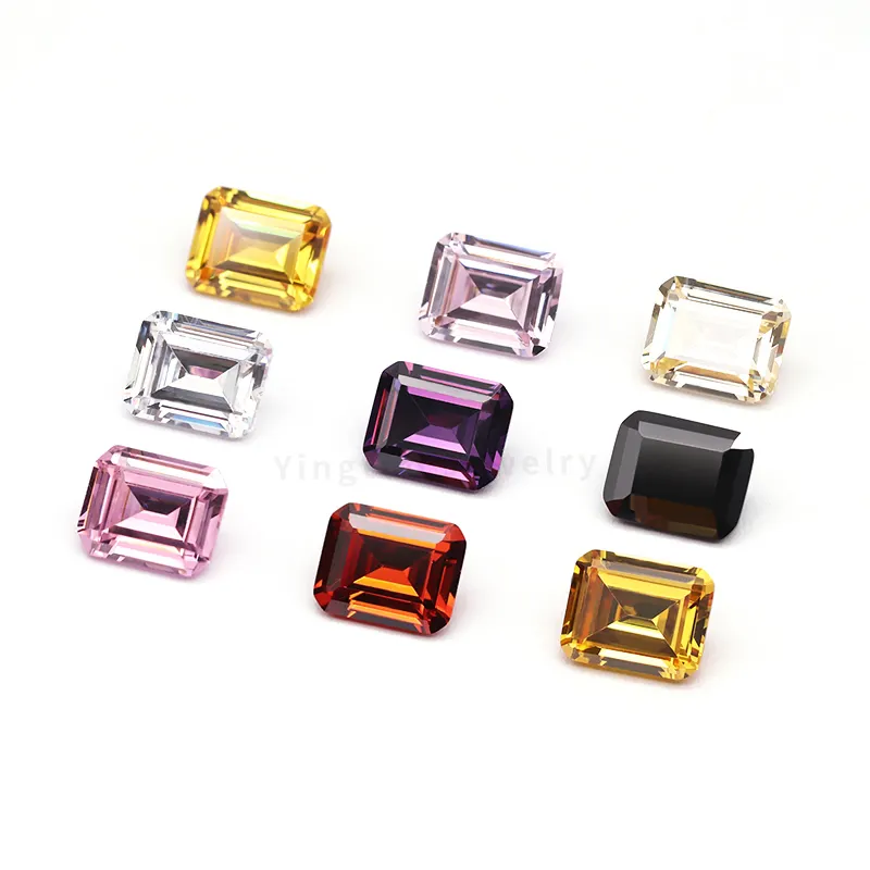 All'ingrosso gemme di zircone cubiche sintetiche smeraldo radianti per la creazione di gioielli