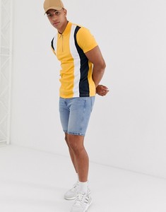 KY <span class=keywords><strong>Abbigliamento</strong></span> <span class=keywords><strong>Uomo</strong></span> Produttori di Polo 100% Cotone con Colletto a Zip Maniche Corte in Piqué con Pannelli a Contrasto Verticale - Product Image 5