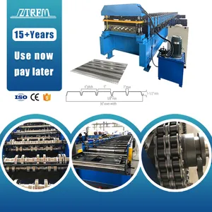 ZTRFM automatico 2 pollici composito pavimento deck roll forming machine Siemens PLC Control cabinet Metal roofing deck rolling machine