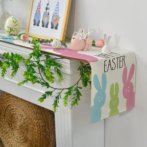 Cute Small <strong>Table</strong> Runners <strong>Easter</strong> <strong>Table</strong> Runner Rabbit Printed Linen Tablecloths for <strong>Cloth</strong> <strong>Tables</strong> - Product Image 2