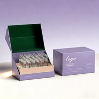 Boîte cadeau cosmétique à double porte pliable, fermeture magnétique, carton recyclable, logo personnalisé, options de couleur, commandes en gros