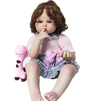24-Zoll Riesige Silikon-Reborn-Babypuppe für Mädchen, Neugeborenen-Spielpuppe
