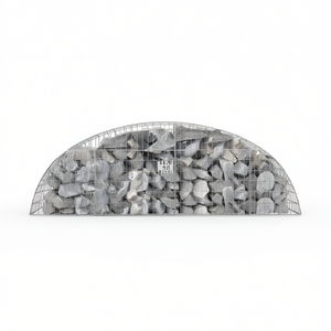 Cesto Gabion Arrotondato in Ferro Zincato 118.1x19.7x23.6 Pollici per Decorazione Giardino Esterno - Product Image 1