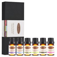 Coffret Cadeau d'Huiles Essentielles Pures 6x10ml – Kit d'Aromathérapie Maison – Collection d'Huiles Naturelles pour Diffuseur et Massage – OEM/ODM Fabriqué en Chine – Modèle
