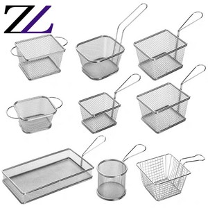 Equipo de comida rápida, alta calidad, pan, pollo, alas, hamburguesa, acero inoxidable, alambre negro, fruta, patatas fritas, cesta de soporte - Product Image 4