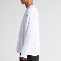 T-shirt à manches longues court de haute qualité 230 GSM pour homme, style streetwear personnalisé, 100 % coton, coupe oversize, motif gaufré