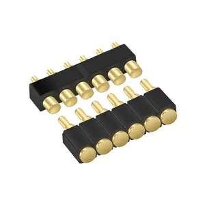 6Pin Custom Altura 5mm Passo 2.54mm 5V2A 12V Banhado A Ouro Masculino Feminino SMT Tipo Pogo Pin