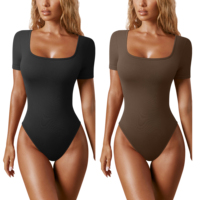 Ropa de mujer al por mayor Top de una pieza Top de manga corta Camiseta gimnasio Fitness para mujer Body