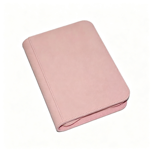 Classeur de cartes à collectionner personnalisé à 4 pochettes en cuir et PVC avec fermeture éclair et motif de sac à documents - Product Image 3
