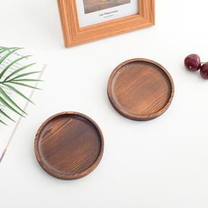 Offre Spéciale plateau de rangement biseauté rétro en bois massif écologique bougeoir en bois de couleur brûlée moderne pour la décoration intérieure - Product Image 2