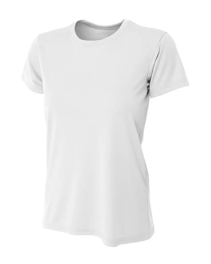 Phụ Nữ Làm Mát Hiệu Suất T-Shirt Womens Hoạt Động Thể Thao TEE Phụ Nữ Người Lớn 3.8 Oz Polyester Áo Thun Vừa Trắng
