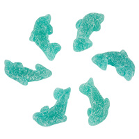 Bonbons gélifiés au goût de framboise bleue Dolphin Sour : Bonbons mous en forme d'animaux enrobés de sucre pour les fournisseurs en gros