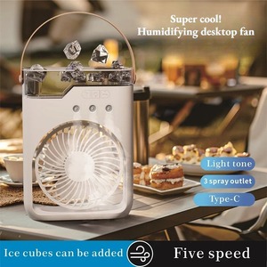 Nuevo Ventilador de Aire Acondicionado Portátil USB Recargable, Ventilador de Escritorio con Humidificador, Mini Ventilador de Refrigeración con Asa y Luz Nocturna - Product Image 2