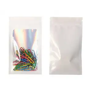 Túi Nhựa Mylar Zip Khóa Túi Đen Hồng Trắng Cam Tím Màu Đóng Gói Túi Với Zipper