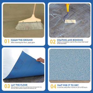 מחיר המפעל חוזק גבוה אלסטי שטיח לבן אלסטי התקנת שטיח דבק רצפת ויניל ריצוף - Product Image 5