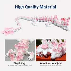 Creative 3D Printed <b>PLA</b> Dragon Cherry Blossom Figurines Animal Joint Activity Model Toys - Product Image 4
