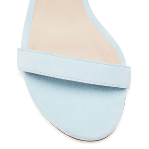 China Factory Direct Sell New Trend Blue Suede Upper Round Toe <b>Shape</b> <b>Block</b> Heel Ankle Strap Summer Cushioning Woman Sandals - Product Image 5