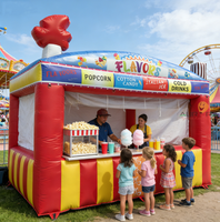Stand de concession gonflable commercial et château gonflable à thème plage pour la vente de nourriture, publicité gonflable pour entreprises