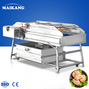 Machine industrielle de nettoyage et de pelage à rouleaux brossés en SUS304 pour pommes et citrons, avec fonction de dégraissage et de lavage - Product Image 1
