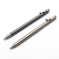 Pulpen Mini Pendek Logam Grosir Paduan Titanium untuk Penandatanganan Bisnis dengan Logo Kustom Cocok untuk Hadiah Acara Perusahaan