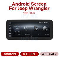 12,3 "Android 13 Snapdragon 665 4 + 64G reproductor Multimedia navegación GPS pantalla táctil inalámbrico Carplay para Jeep Wrangler 2011-2017