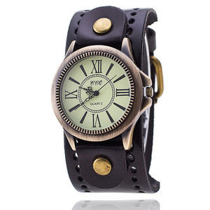 Vente chaude montres en cuir véritable pour le commerce extérieur, montres romaines numériques en cuir de vachette, montres à quartz pour hommes <span class=keywords><strong>et</strong></span> femmes - Product Image 2
