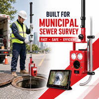 Caméra de surveillance des égouts portable avec zoom optique 25X, télémètre laser et vision nocturne pour l'inspection des égouts municipaux