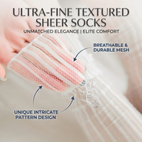 Chaussettes transparentes en maille scintillante vintage pour femmes - Chaussettes mi-mollet ultra-fines côtelées transparentes avec bordure à volants et accents brillants