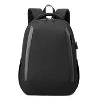 Sac à dos pour ordinateur portable en nylon élégant et de haute qualité, imperméable, résistant à l'usure, avec port de chargement USB, idéal pour les étudiants et les voyages quotidiens
