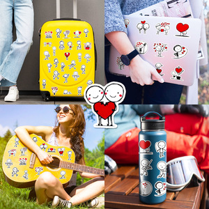 106 autocollants découpés à la forme de personnages minimalistes pour la décoration de carnets et de journaux - Product Image 4