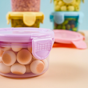 Mini Food Storage Containers Plastic Round Sealed BabyBox Snack Fruit Keeper Single Layer Fresh Cute Design - Product Image 4