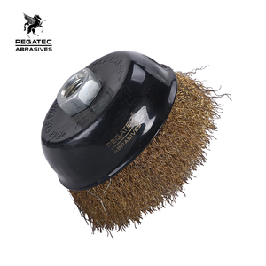 PEGATEC High Performance 3 Inch 75mm Industrial Powerful Brown Wire Cup <strong>Brush</strong> for Various Materials Polishing - Product Image 1